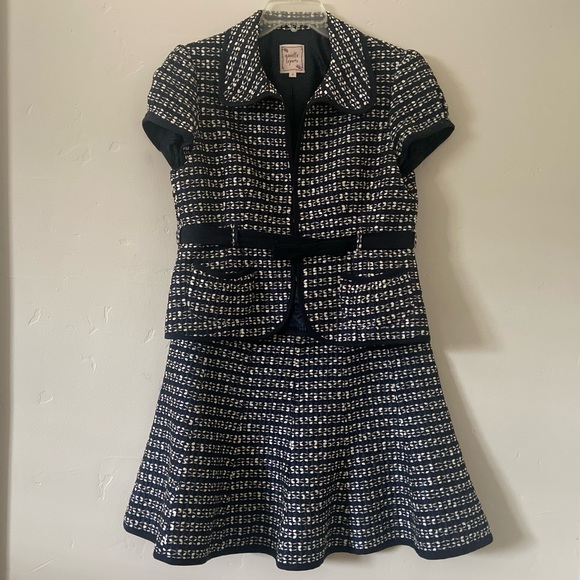 🆕 Deep Navy & White Tweed Skirt Suit - Nanette Lepore - Picture 4 of 16